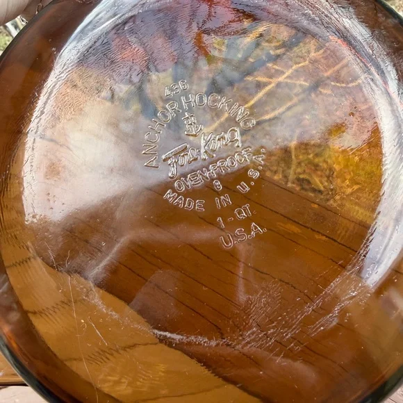 1qt Anchor Hocking Fire-King casserole dish in Harvest Amber - #436 - Picture 3 of 3